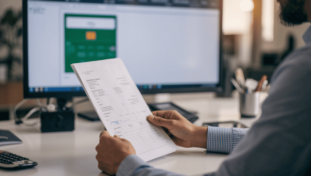 Accountant Reviewing and Saving pdf and excel of Salary Tax Deductions in a South African PAYE Tax Calculator at TaxCalculator24